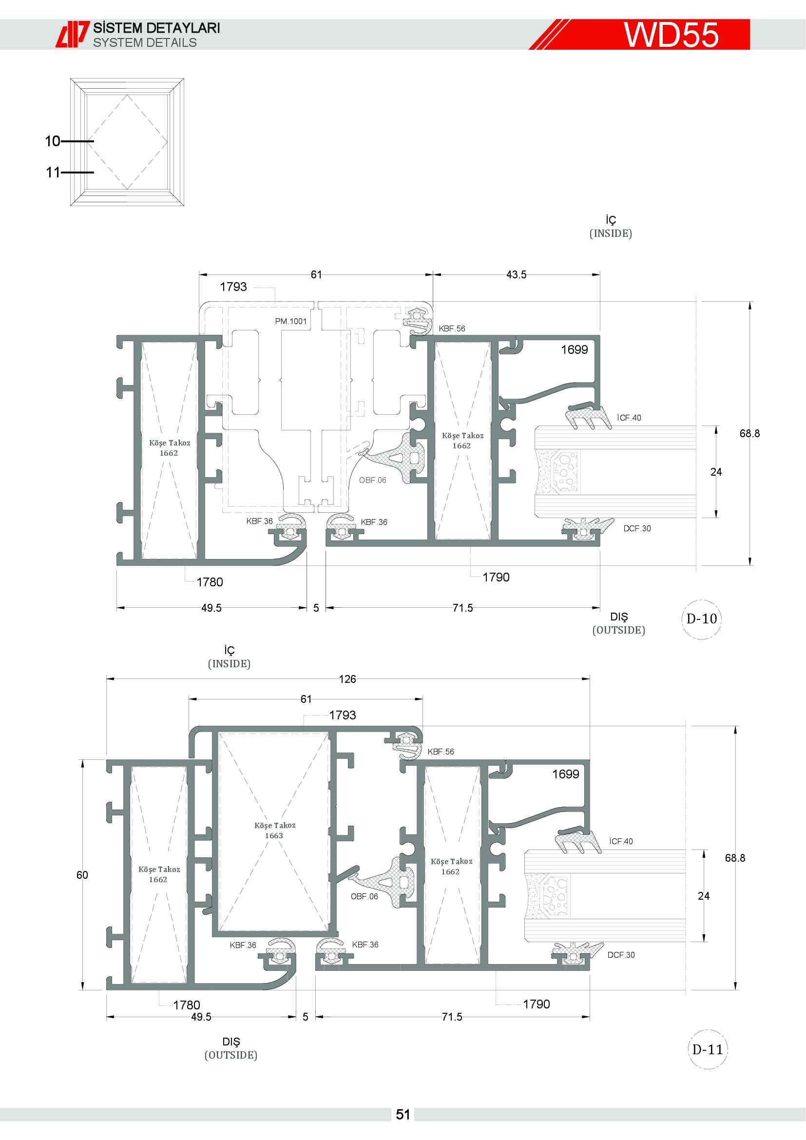 S 55 Yalıtımsız Alüminyum 50